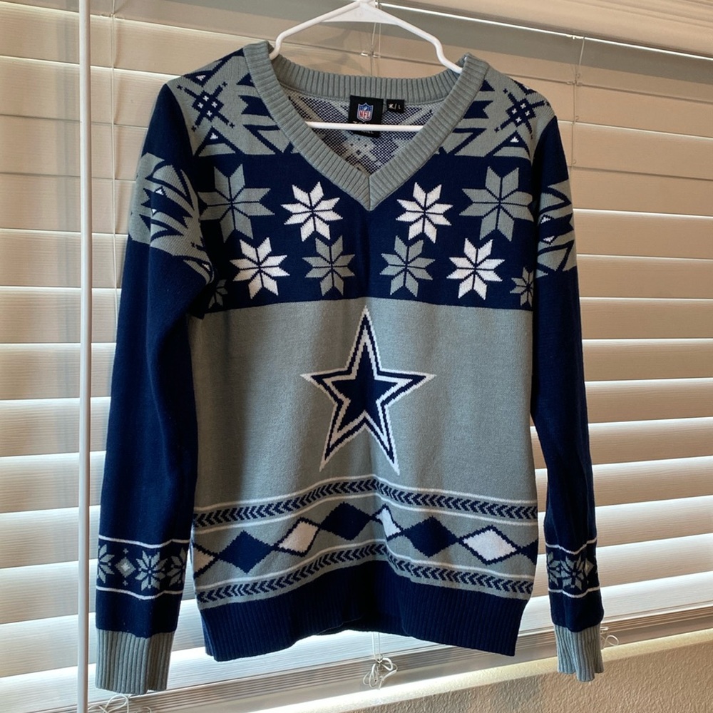 Women’s Dallas Cowboys Ugly Christmas Sweater V-Neck